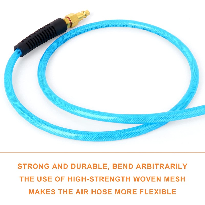 GASHER 1/4'' x 100FT Reinforced Polyurethane Air Hose, Maximum Working