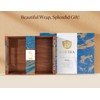 Dofira Acacia Wood Serving Tray with Metal Handles, 17x13in Food