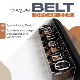 Acrylic Belt Organizer for Larger Buckles With Extra Wide Compartments - 7 Compartments - Durable Belt Organizer for Closet and Drawer