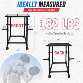 FEBTECH Dumbbell Stand & Weight Plate Tree – Steel Dumbbell Rack