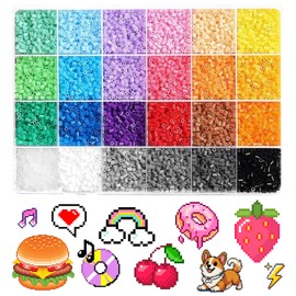 Mini Iron Fuse Beads Kit, 24-Colour Hammer Set for Pixel Art, 2.6mm