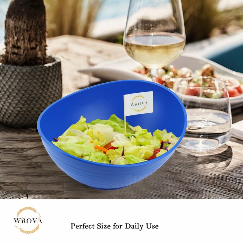 Wrova Large Wheat Straw Bowls,Big Salad Bowls set of 2,Unbreakable