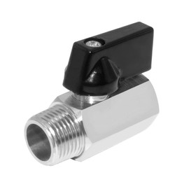 Joywayus Showerhead Shut Off Valve 1/2"NPT Female x Male Thread Copper Chrome Plating Shower Flow Control Valve Mini Ball Valve Water Regulator