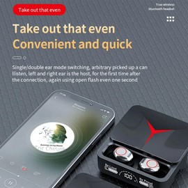 Fahgaer New Wireless Headphones Sliding Cover Gaming Headsets Bluetooth 5.1 Stereo Earbuds Earphones with LED Digital Display