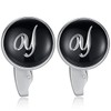 (Y) - HONEY BEAR Initial Alphabet Letter Cufflinks Tie Clip