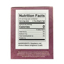 Organic Positively Botanicals Company, Raspberry Leaf Herbal Tea Bags, 20 Count