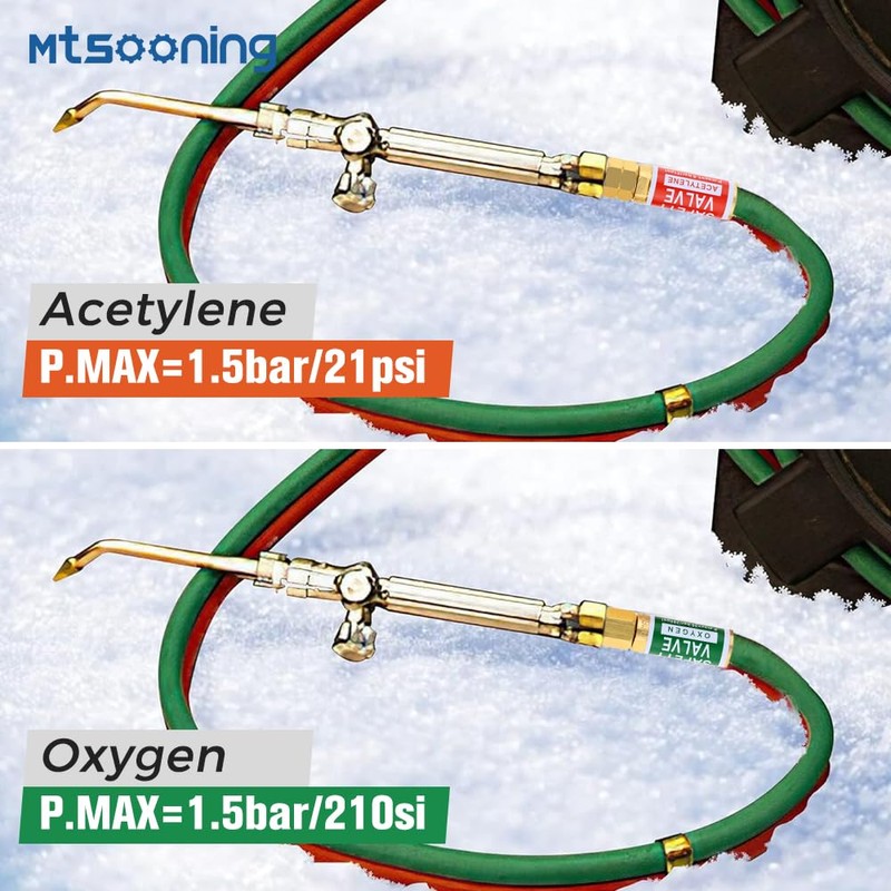 Mtsooning Oxygen Acetylene Flashback Arrestors Set 4PCS Torch End Standard