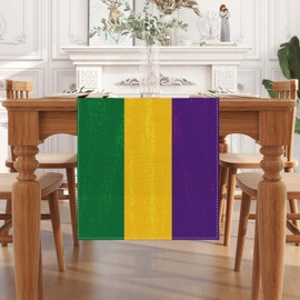Mardi Gras Table Runner Mardi Gras Table Decor New Orleans Mardi Gras Brazil Carnival Decoration and Supplies for Home Kitchen 13x72 Inch