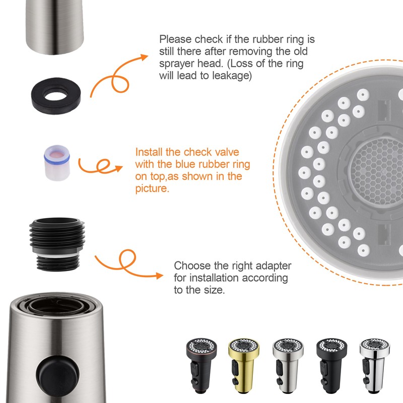 TIORIY Pull Down Spray Head Replacement - for Kitchen Faucet