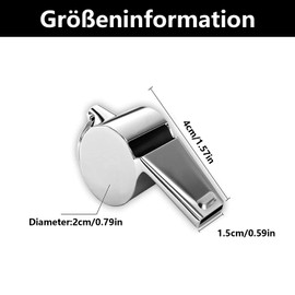 YUGUOLAN Pack of 2 Whistles Sports Lessons, Referee Whistle, Children's Stainless Steel Sports Whistles, Professional Whistle with Lanyard for School Sports, Football, Dog Training