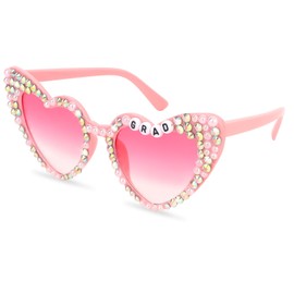BAHABY Pink Graduation Sunglasses - Graduation Glasses with 'GRAD’ Photo Props for Her Him Graduation Party Favors Class of 2025