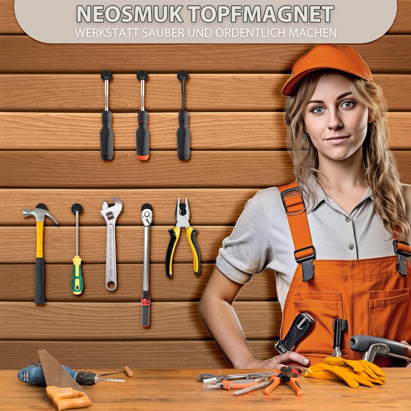 Neosmuk 20mm Diameter Magnets Ideal for Wooden Wall, Whiteboard, Door,