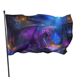 Purple Dragon Flag 3x5 Ft Outdoor Decoration Banner House Flags Yard Farmhouse Garden Indoor Sign