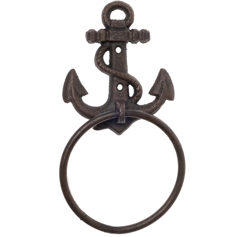 2 x Wall Hooks Anchor with Cast Iron Ring -