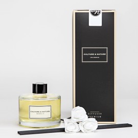 CULTURE & NATURE Reed Diffuser Set 6.7oz (200ml) Magnolia Scented Diffuser with Sticks Home Fragrance Reed Diffuser for Bathroom Shelf Decor