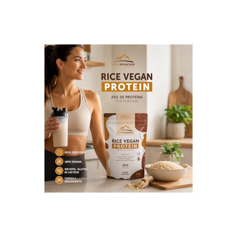 Wildmountain - Proteína Vegana de Arroz Integral | Suplemento Alimenticio
