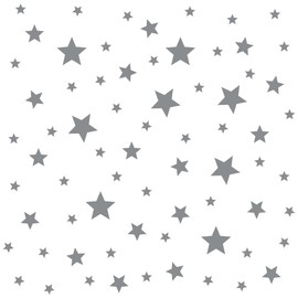 Stickerscape Star Wall Stickers (Standard - 3 Sheets - Silver) | Space Wall Stickers for a Night Time Themed Bedroom or Nursery | Easy to Apply, Cleanly Removable