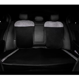 dayutech Universal Bling Back Seat Cover Cushion Rear Bench Set Mat Pad with Crystal Rhinestones for Women Girls Baby Pet Dog White Diamonds (Rear Back seat -White)