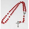 JRose Collections Red Glass Diamond Cut Rosary Beads - Handcrafted