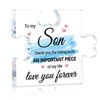 GROWTHMAGIC Puzzle Gifts for Son - 4" x 3.3" Acrylic Puzzle Piece Plaque Son Gifts from Mom Dad To My Son Plaque Birthday Christmas Gift for Adult Son