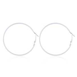 70s 80s Round Circle Earrings Fluorescence Hoop Earrings Colorful Retro Neon Big Round Earrings for Women Jewelry Gifts-white