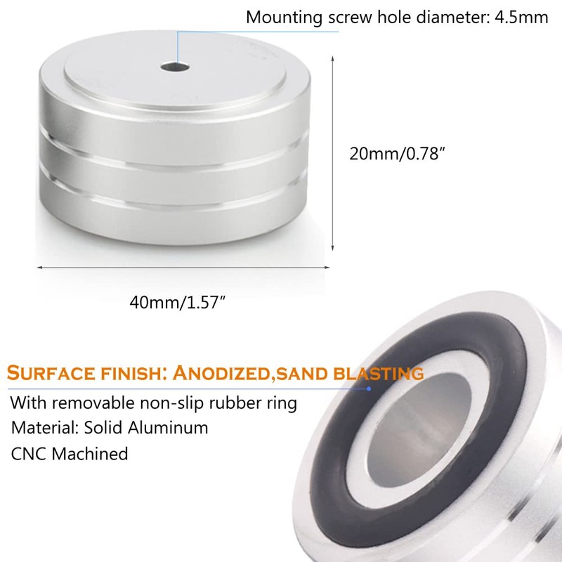 4 Sets High-End HiFi Aluminum Speaker Feet, Shock Base Pad