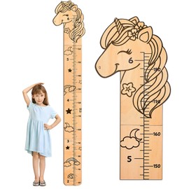 Beinou Growth Chart for Wall Wood Height Chart for Kids Height Measurement for Wall Boy Girls Height Wall Chart Growth Measuring Ruler Room Wall Decor