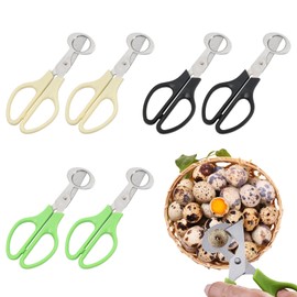 Wisebom Quail Egg Scissors, Stainless Steel, Pack of 6 Quail Egg Scissors, Quail Scissors, Egg Cutter, Small Egg Scissors, Quail Eggs Eggshell Scissors for Home, Kitchen, Restaurant