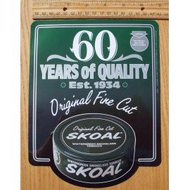SKOAL "60 YEARS OF QUALITY" FRONT/BACK ENTRY DOOR DECAL 1994