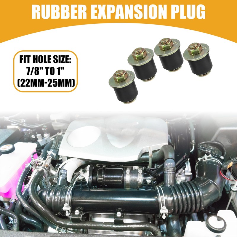 Partuto 4 Pcs 22-25mm Universal Vehicle Rubber Freeze Plug -