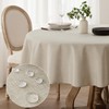 Softalker Round Table Cloths Wipe Clean Cream Tablecloth 150 cm