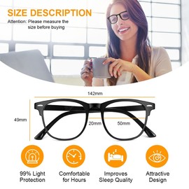 Hyothancyx Blue Light Blocking Glasses for Women Men, Round Computer Glasses Anti Eye Strain/UV/Glare Gaming Glasses
