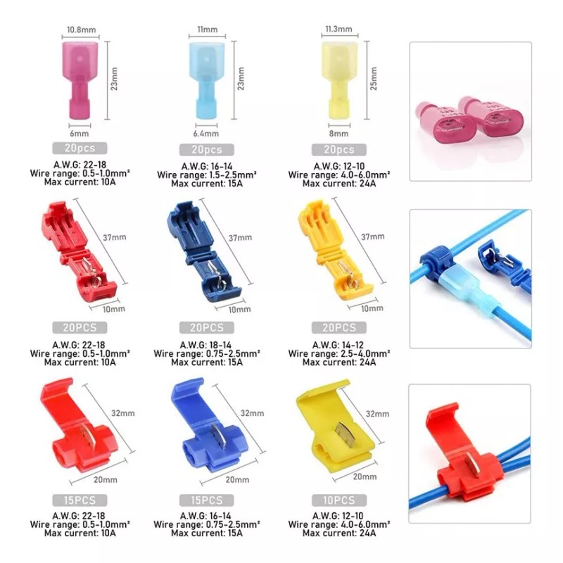 MARZSEFLO Conectores T-tap Terminales Cables Terminales De Cables De E