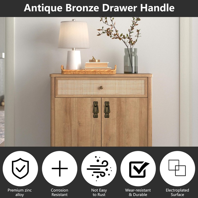 SHANGHh Antique Drawer Handles Door Bin Cupboard Drop Ring Pulls