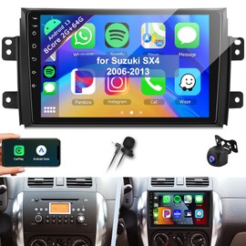 Car Stereo for Suzuki SX4 2006-2013【8Core 4+64G】 Wireless Carplay Android Auto,9 inch IPS Touch Screen Radio, Android 13/GPS/WiFi/32EQ DSP Audio/59UI/Bluetooth5.0/SWC/Backup Camera