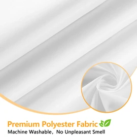 Seenus 74 inch Long Cloth Shower Curtain Liner with 3 Weighted Magnets, 72'' x 74'' Waterproof Fabric Shower Liner Washable, Neutral White Lightweight Bathroom Shower Curtain Hotel Quality
