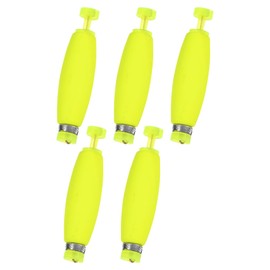 M METERXITY 5-Pack Fishing Bobbers Floats, 53mm EVA Foam Weighted Bobbers for Crappie/Bluegill/Trout Bass/Catfish, Clip-on Floats Slip Corks Floaters Strong Buoys [Yellow]