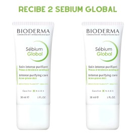 Bioderma Sebium Global 30 Ml Reduce Espinillas, Acne 2 Pack Grasa Día/noche