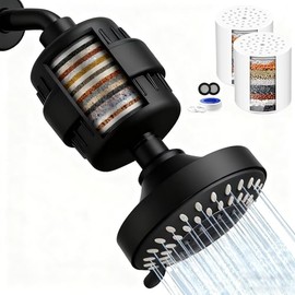 Regaderas Cabezal de Ducha, Cabezal de Ducha con 20 Etapas Filtro, Regaderas de Lluvia de Alta Presión para Baño con 2 PCS Cartuchos Filtro, Regadera para Baño para Agua Dura, Elimina Impurezas etc
