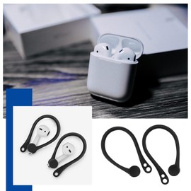eMagTech 2 Pairs of Headphones Ear Hooks Anti-Lost Ear Hooks Protective Holders Compatible with AirPods 1 2 3 Pro for Outdoor Activities Sports Black