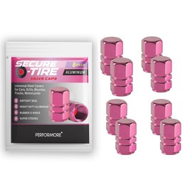 Performore 8 pcs Tire Valve Caps Heavy-Duty Stem Covers Universal Car Wheel Tire Valve Stem Caps Dust Cover for Cars, SUVs, Bikes, Bicycles, and Motorcycles (Pink)