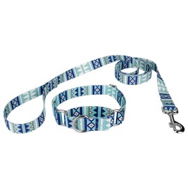 Country Brook Petz - Snowy Pines Martingale Dog Collar and Leash - Christmas Collection Featuring Festive Designs (1 Inch, Medium)