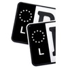 2 x Number Plate EU Field Sticker Film, Black, Car,