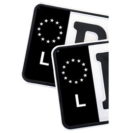 2 x Number Plate EU Field Sticker Film, Black, Car, Trailer, Caravan, Bus