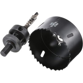 HOHXEN 81mm HSS Hole Saw, High Speed M42 Bi-Metal Wood Hole Dill Bit with Heavy Duty Arbor, Round Drill Cutter for Fiberboard, Wood, Plastic, Drywall, Thin Metal, Plasterboard, Copper - Black