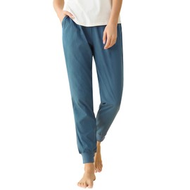 Latuza Women's Cotton Pajama Joggers Knit Lounge Pants M Steel Blue