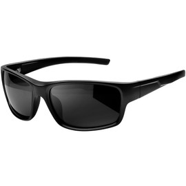 KANASTAL Sunglasses Men's Polarised Sports Glasses UV400 Protection Sports Sunglasses Cycling Glasses Cycling Glasses for Fishing Running Climbing Golf Hiking, Matt Black Frame/Black Lens, Unit size