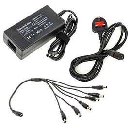 CCTV Charger UK Plug 12V 5A 60W AC DC Power Supply 6 Way Jack Splitter DVR NVR