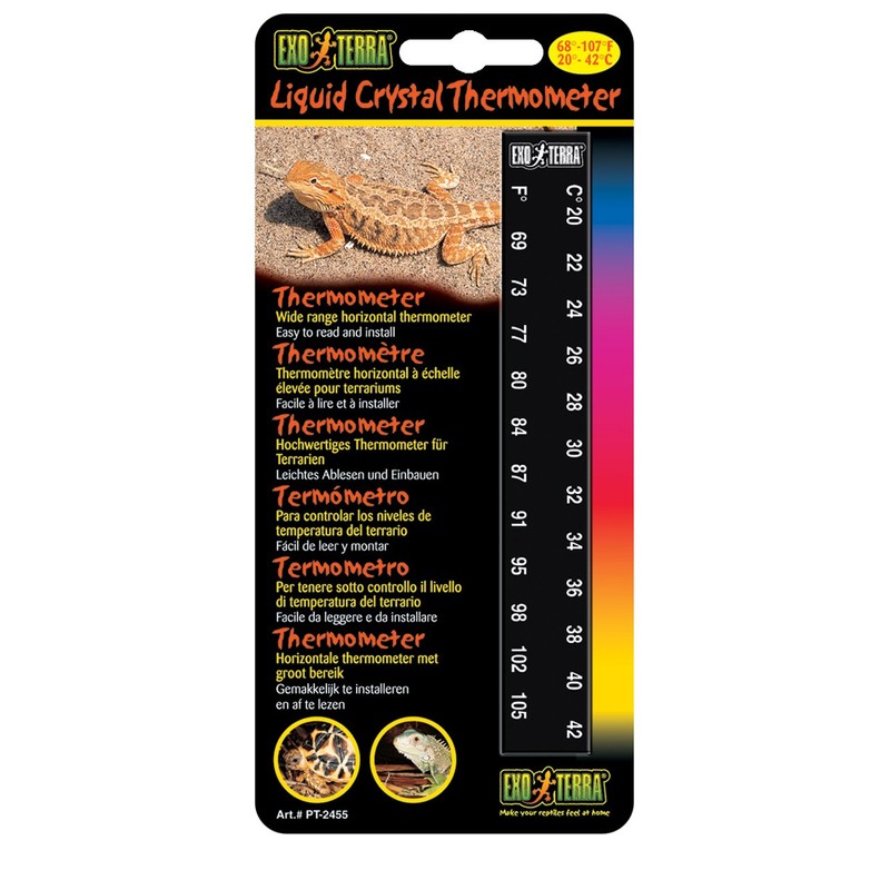 Exo Terra Liquid Crystal Thermometer, Digitalthermometer für Terrarien, Vivarien oder