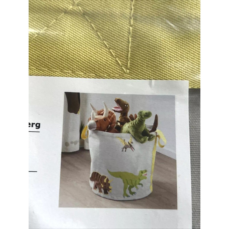 IKEA JATTELIK Toy STORAGE BAG Kid's Room Dinosaur Pattern 17X16